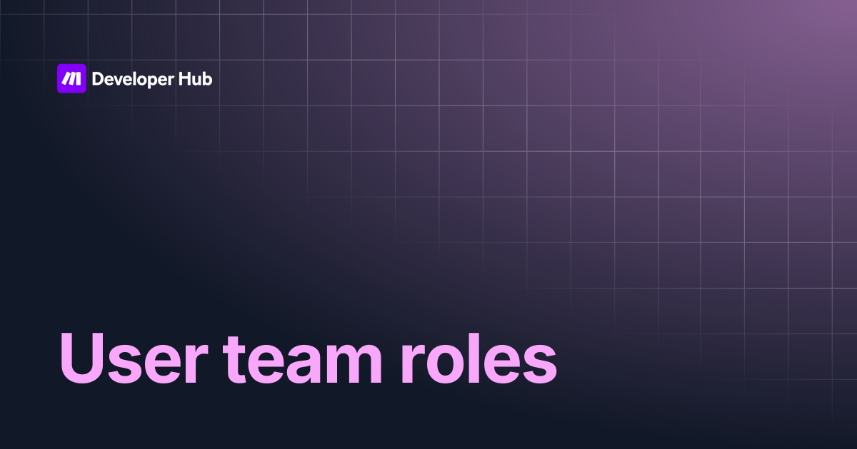 User team roles | Make API | Make Developer Hub