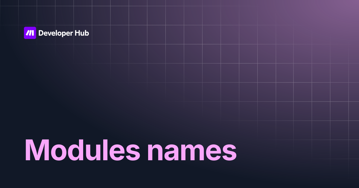 Modules names | Custom Apps Documentation | Make Developer Hub
