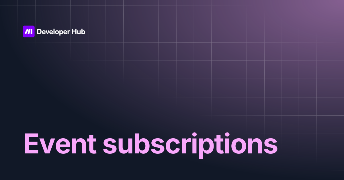 Event subscriptions | Event Subscriptions | Make Developer Hub